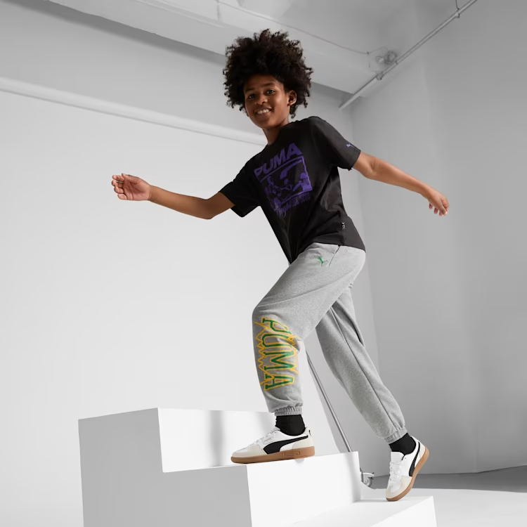 PUMA PALERMO LEATHER JR  WHT/BLK