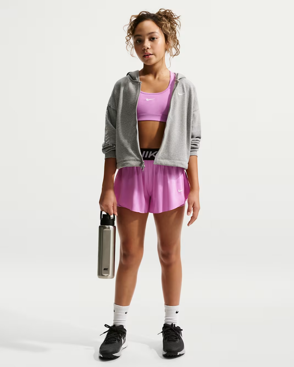G NP DF 2IN1 KNIT SHORT - LT MAGENTA/BLACK/(WHITE)