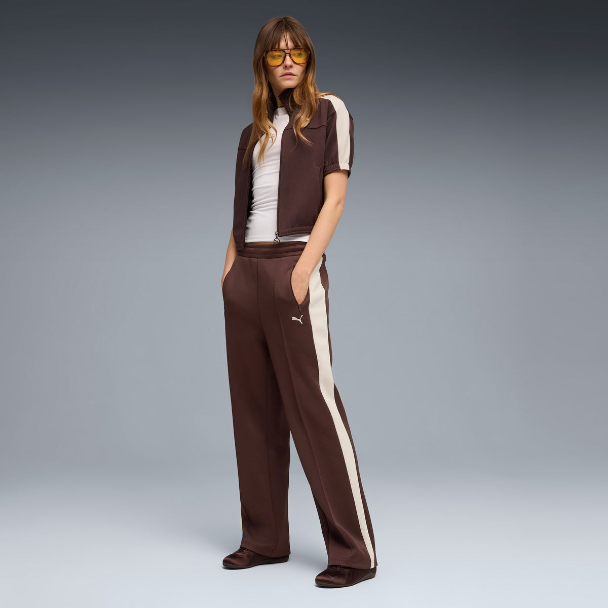 T7 ALWAYS ON STRAIGHT TRACK PANTS OP W BROWN