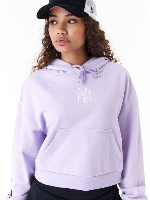 CROP HOODY YANKEES MLB PURPLE/BLACK