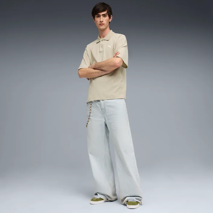 WARDROBE ESS BOXY WAFFLE POLO GRAY