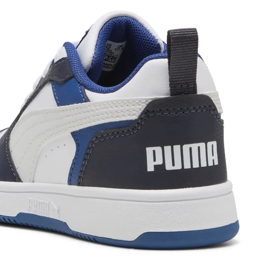PUMA REBOUND V6 LO PS WHITE/GREY/BLK NIÑO PRE-ESCOLAR