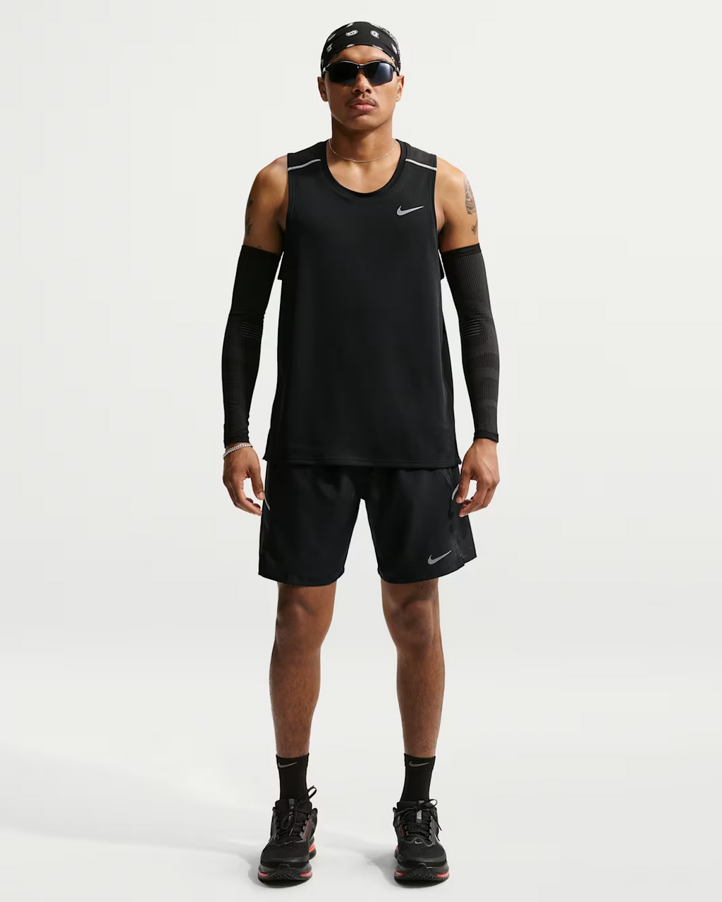 NIKE SHORTS DRI-FIT MILER 7" BRIEF-LINED (BLACK) HOMBRE