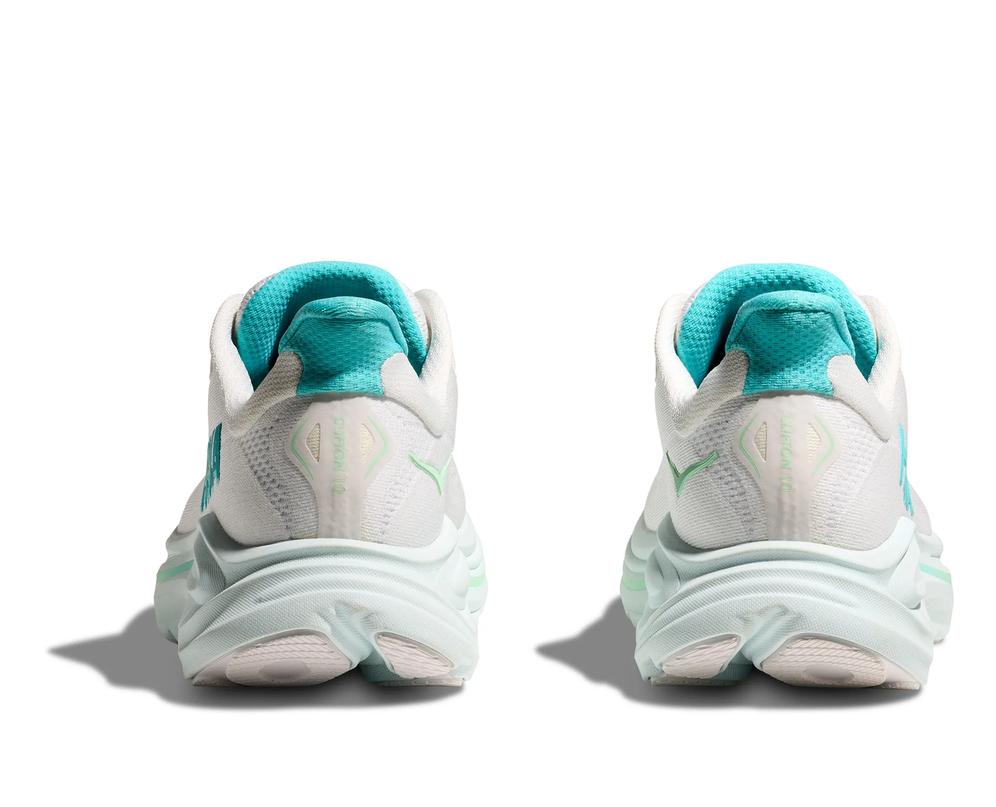 HOKA CLIFTON 10 WHITE/TURQUOISE BLUE