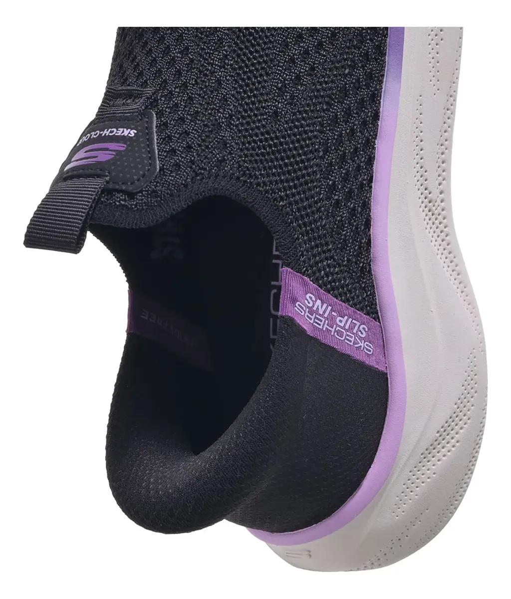 SKECH CLOUD-DREAMY HUES BLK/PURPLE MUJER