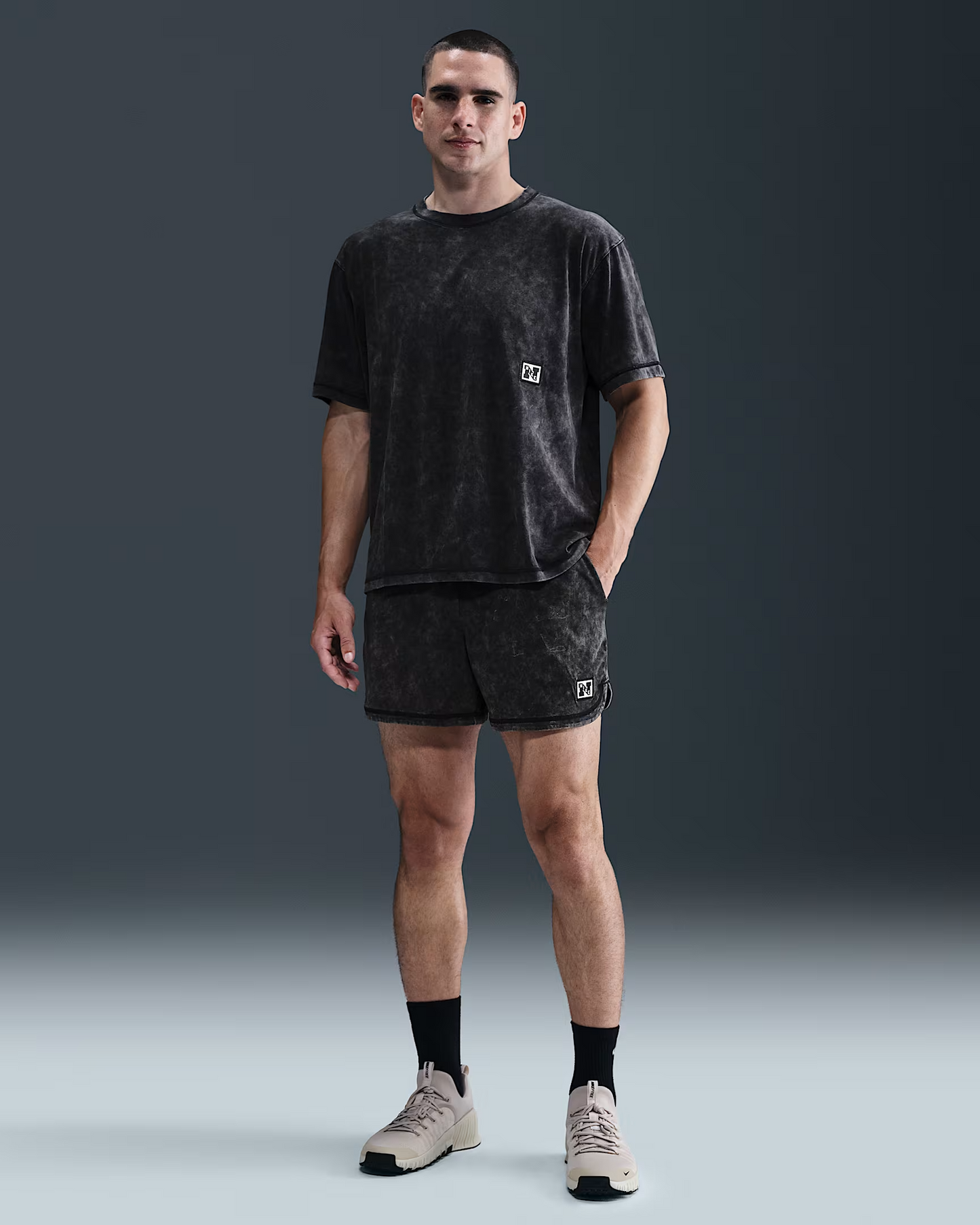 M NK DF HERITAGE SHORT WASH BLACK