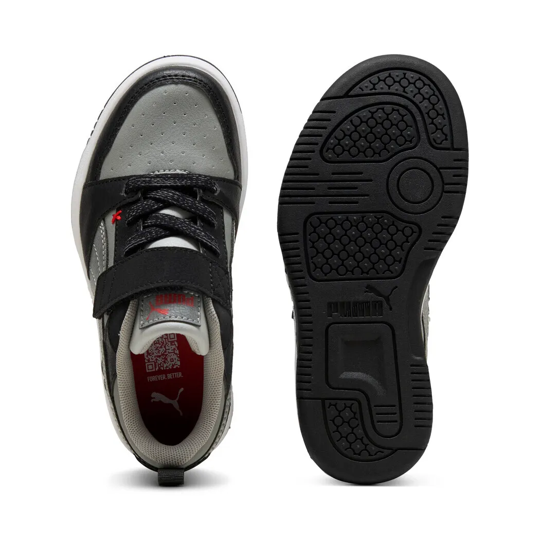 PUMA REBOUND V6 LO MID 90S AC+ PS BLACK/GREY NIÑO PRE-ESCOLAR
