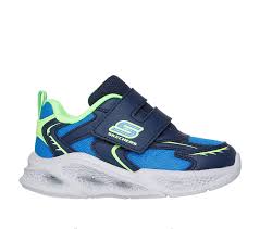 SKECHERS METEOR-LIGHTS-GLOW NAVY/LIME NIÑO INFANTE