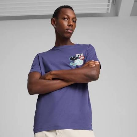 PUMA GRAPHICS ICON TEE BLUE/CRYSTAL HOMBRE