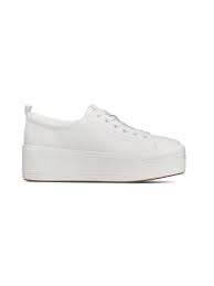 KEDS “WOMEN'S PLATFORM SKYLER LEATHER SNEAKER WHITE”. MUJER