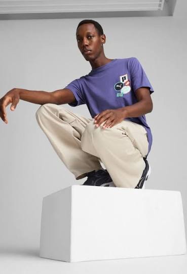 PUMA GRAPHICS ICON TEE BLUE/CRYSTAL HOMBRE