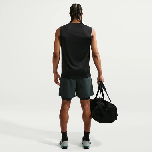 M NK DF TEE STD SLVLS FLEX BLACK/WHITE