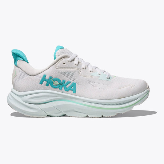 HOKA CLIFTON 10 WHITE/TURQUOISE BLUE
