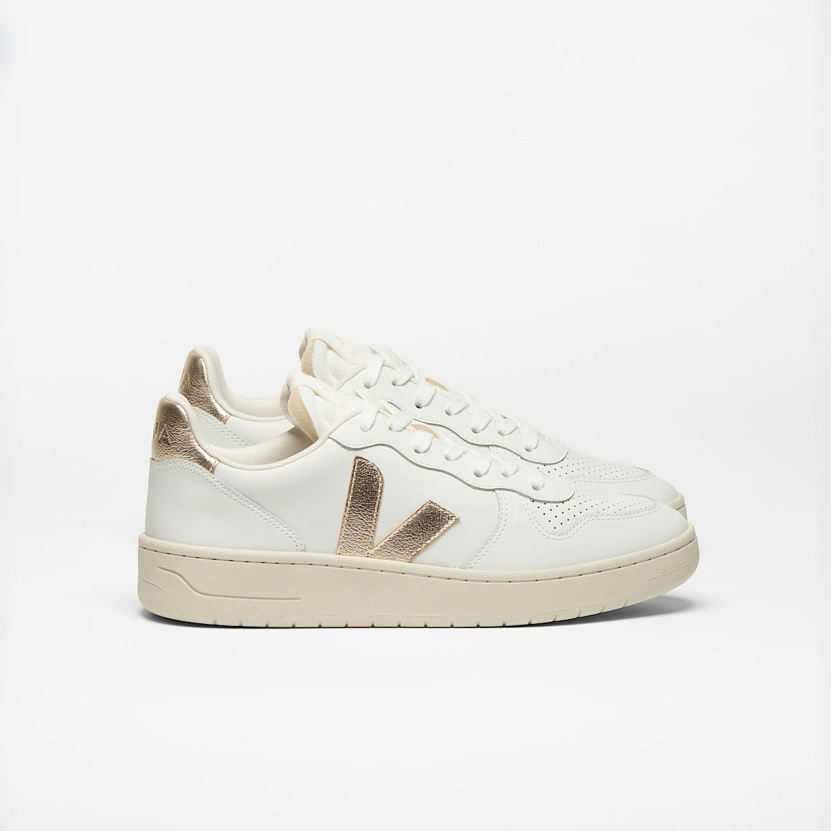 V-10 PRIME LEATHER EXTRA-WHITE-PLATINE MUJER