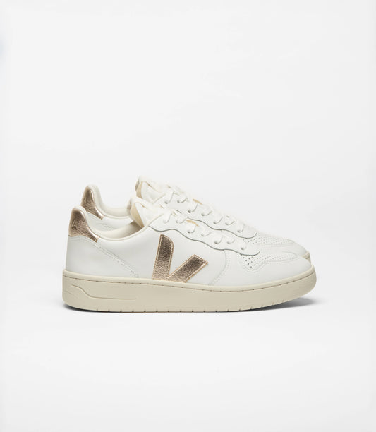 V-10 PRIME LEATHER EXTRA-WHITE-PLATINE